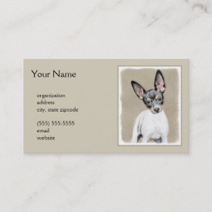 Rat Terrier Painting - Cute Original Dog Art Business Card