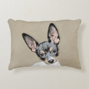 Rat Terrier Painting - Cute Original Dog Art Decorative Cushion