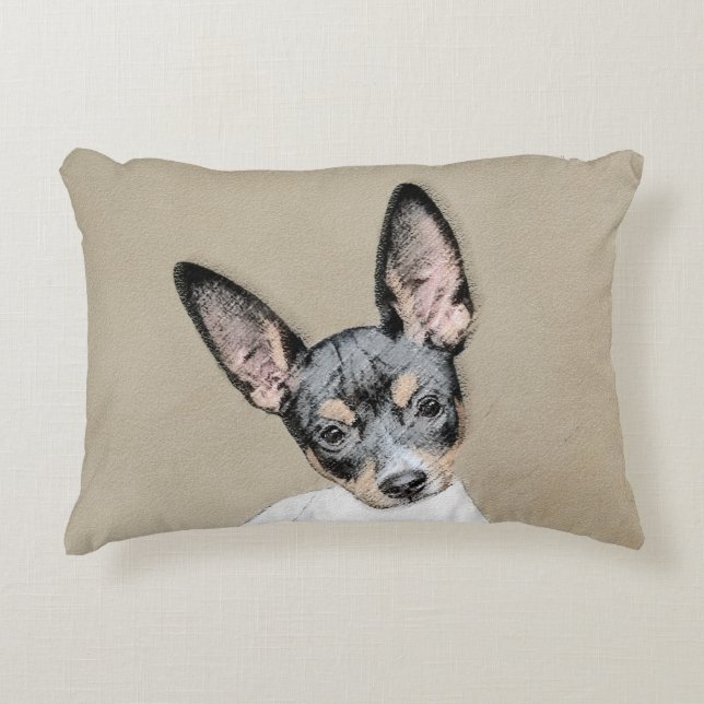 Rat Terrier Painting - Cute Original Dog Art Decorative Cushion (Front)