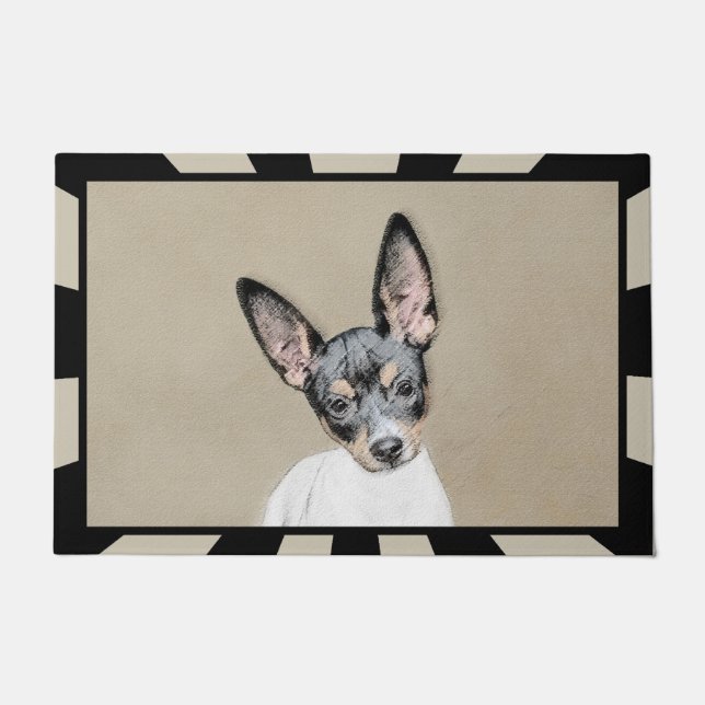 Rat Terrier Painting - Cute Original Dog Art Doormat (Front)
