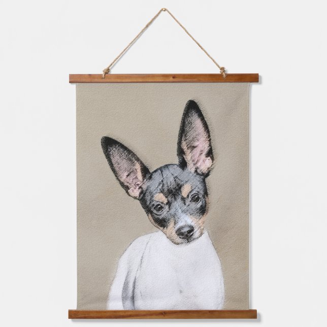 Rat Terrier Painting - Cute Original Dog Art Hanging Tapestry (Front)
