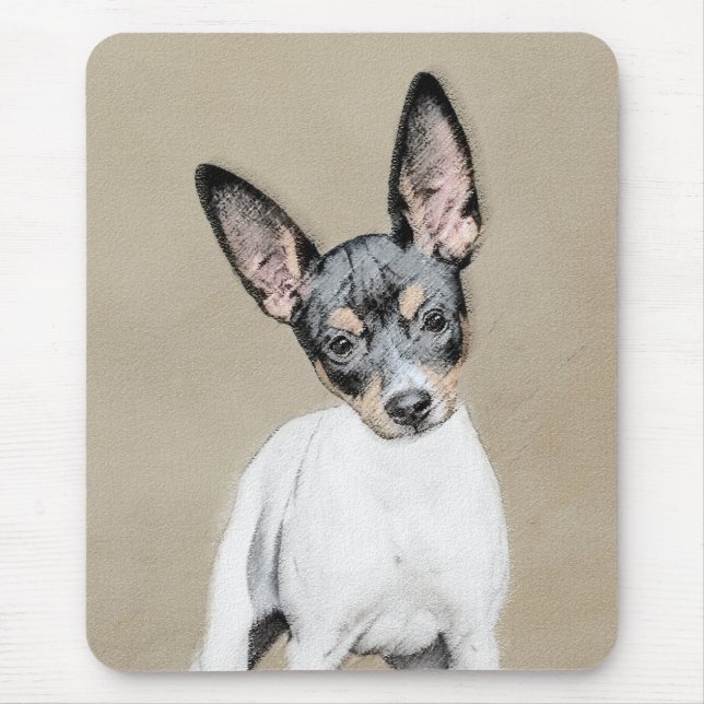 Rat Terrier Painting - Cute Original Dog Art Mouse Mat (Front)