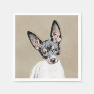 Rat Terrier Painting - Cute Original Dog Art Napkin