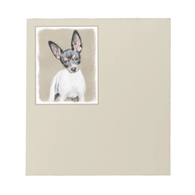 Rat Terrier Painting - Cute Original Dog Art Notepad (Front)