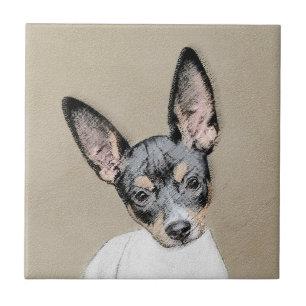 Rat Terrier Painting - Cute Original Dog Art Tile