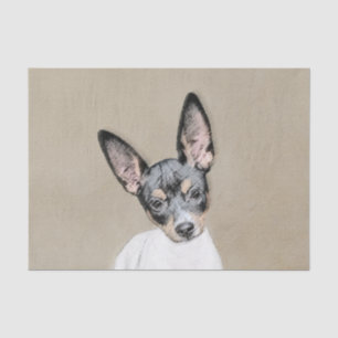 Rat Terrier Painting - Cute Original Dog Art Tissue Paper