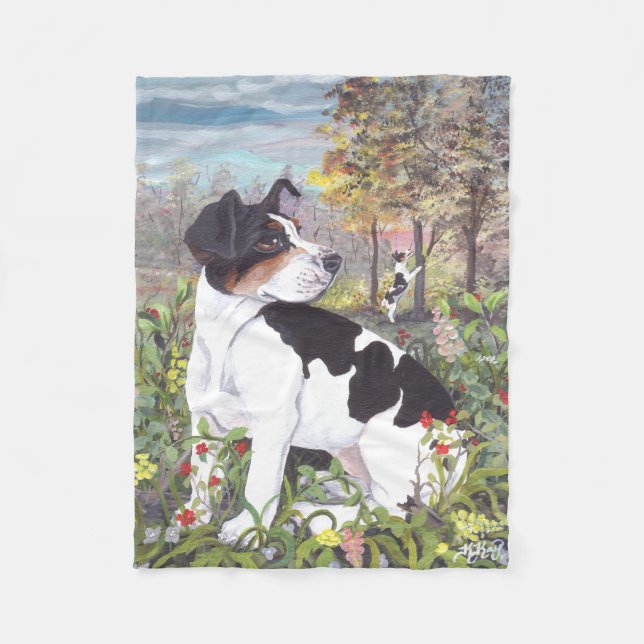 Rat Terrier Puppy Dreamer Fleece Blanket (Front)