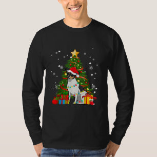 Rat Terrier Santa Christmas Tree Light Pajama Dog T-Shirt
