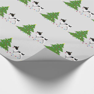 Rat Terrier Silhouette Christmas Design Wrapping Paper