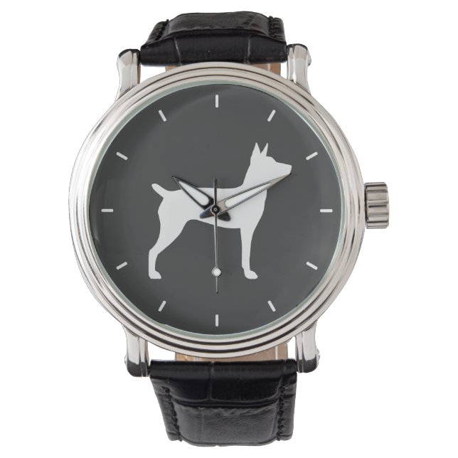Rat Terrier Silhouette Watch (Front)
