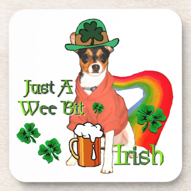 Rat Terrier St Patricks Coaster (Front)