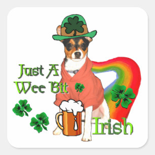 Rat Terrier St Patricks Square Sticker