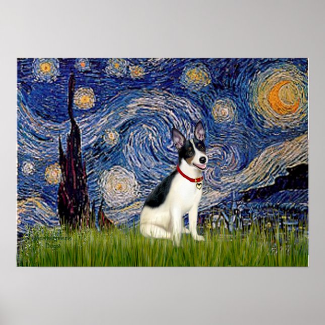 Rat Terrier - Starry Night Poster (Front)