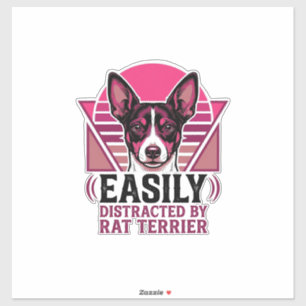 Rat Terrier Vintage Easily Distracted Dog Shirt De