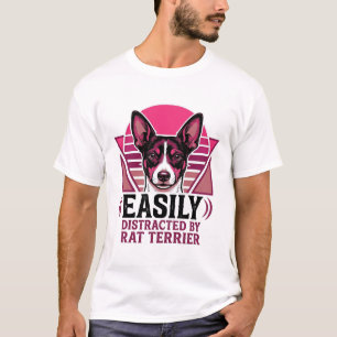 Rat Terrier Vintage Easily Distracted Dog Shirt De