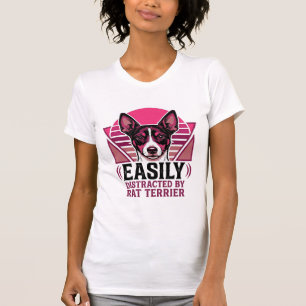 Rat Terrier Vintage Easily Distracted Dog Shirt De