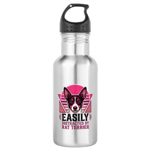 Rat Terrier Vintage Easily Distracted Dog Shirt De 532 Ml Water Bottle