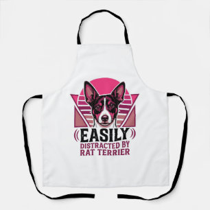Rat Terrier Vintage Easily Distracted Dog Shirt De Apron