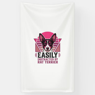 Rat Terrier Vintage Easily Distracted Dog Shirt De Banner