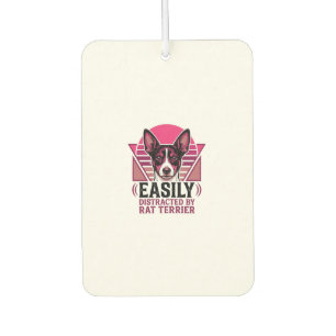 Rat Terrier Vintage Easily Distracted Dog Shirt De Car Air Freshener