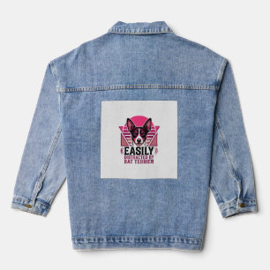 Rat Terrier Vintage Easily Distracted Dog Shirt De Denim Jacket