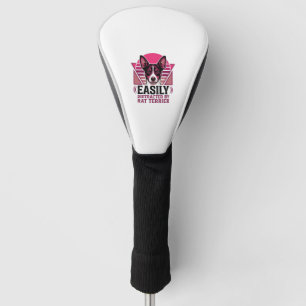 Rat Terrier Vintage Easily Distracted Dog Shirt De Golf Head Cover
