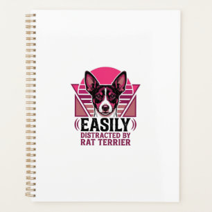 Rat Terrier Vintage Easily Distracted Dog Shirt De Planner