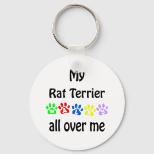 Rat Terrier Walks Design Key Ring