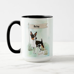 Rat Terrier Watercolor Personalised Dog Mug