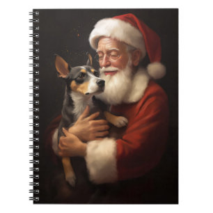 Rat Terrier With Santa Claus Festive Christmas  Notebook