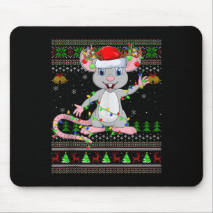 Rat Ugly Christmas Sweaters Holiday Santa Cute Xma Mouse Mat