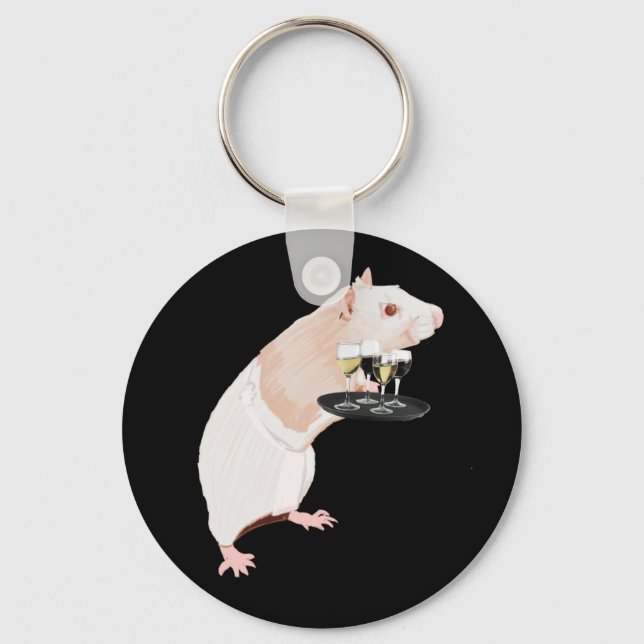Rat Waiter surreal Key Ring (Front)