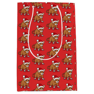 Rat wearing santa hat medium gift bag