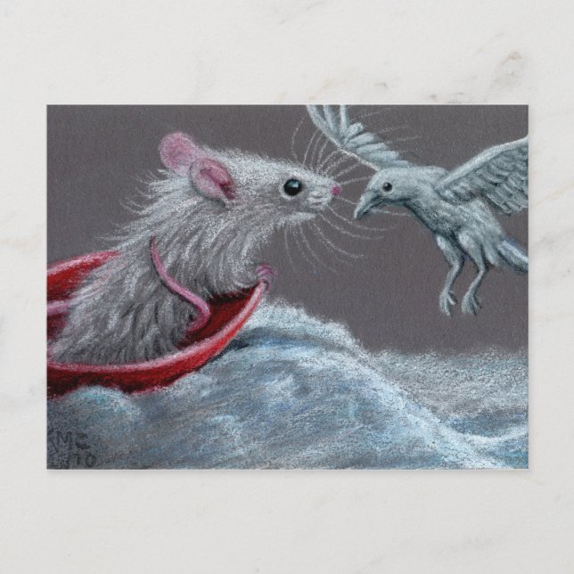 Rat White Raven Postcard (Front)