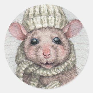 Rat with hat and scarf sticker by KMCoriginals