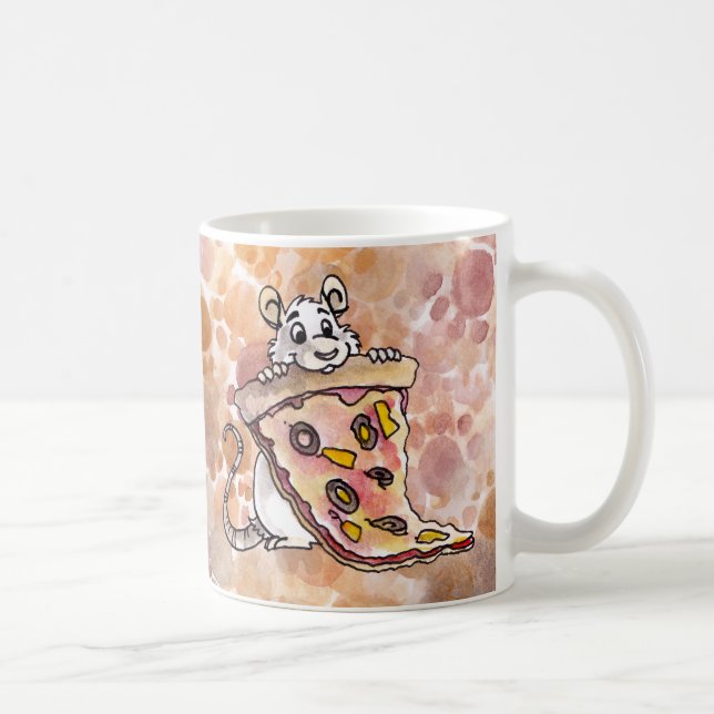 Rat with Pizza "Time for Lunch?" Mug (Right)