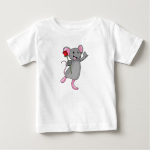 Rat with Rose Flower Baby T-Shirt