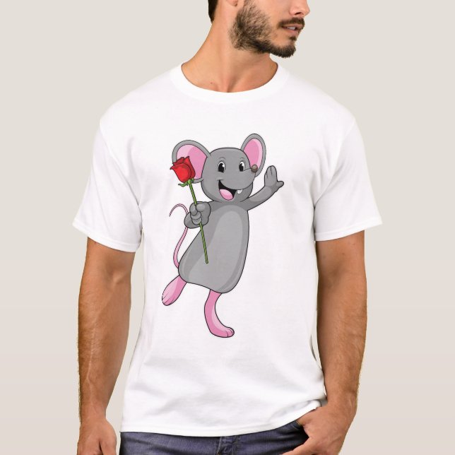 Rat with Rose Flower T-Shirt (Front)