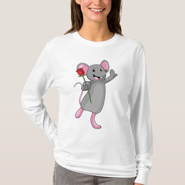 Rat with Rose Flower T-Shirt (Front)