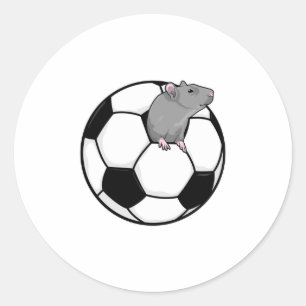 Rat with Soccer ball Classic Round Sticker