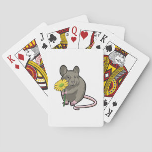 Rat with yellow Flower Playing Cards
