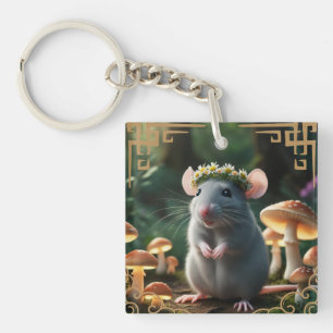 Rat Zodiac Sign  Key Ring