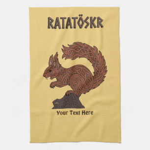 Ratatöskr, Norse/Viking Squirrel Tea Towel