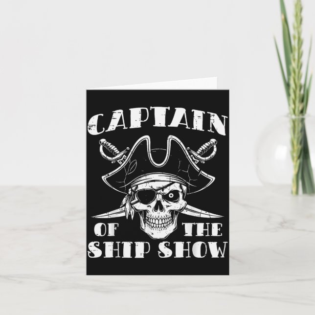 Rate Captain Of The Ship Show Funny Humor Pun Men  Card (Front)