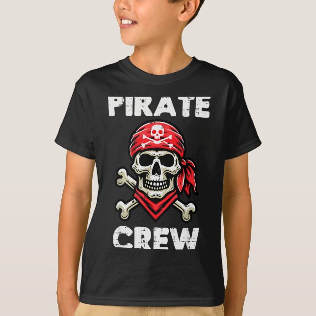 Rate Crew Skull Crossbones Funny Matching Men Wome T-Shirt (Front)