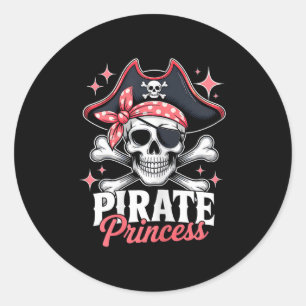 Rate Cute Princess Halloween Skull Bow Tie Women G Classic Round Sticker