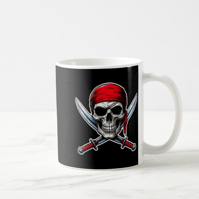 Rate Flag Skull And Crossbones Skeleton Costume Ha Coffee Mug (Right)