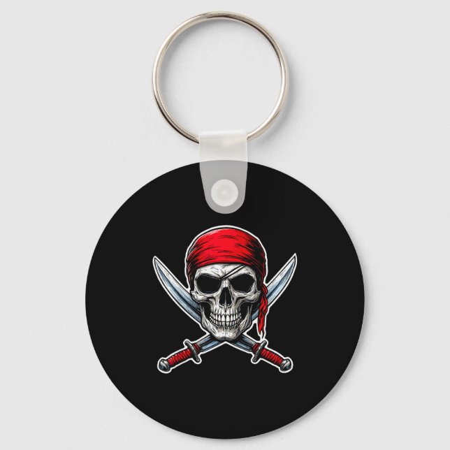 Rate Flag Skull And Crossbones Skeleton Costume Ha Key Ring (Front)