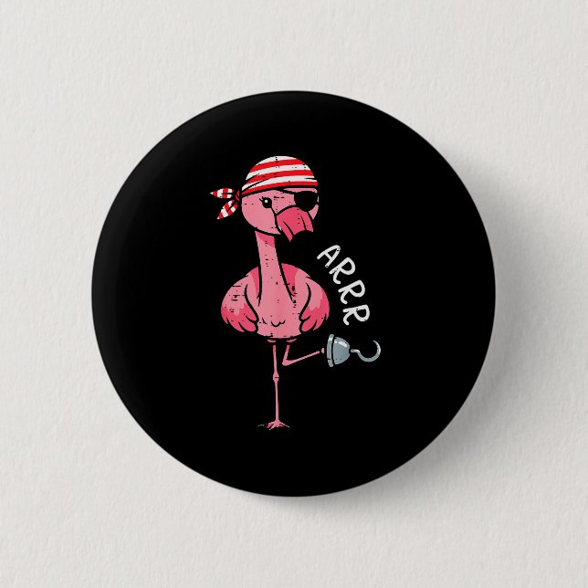Rate Flamingo Arrr Halloween Costume Women Girls K 6 Cm Round Badge (Front)
