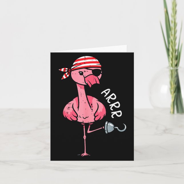 Rate Flamingo Arrr Halloween Costume Women Girls K Card (Front)